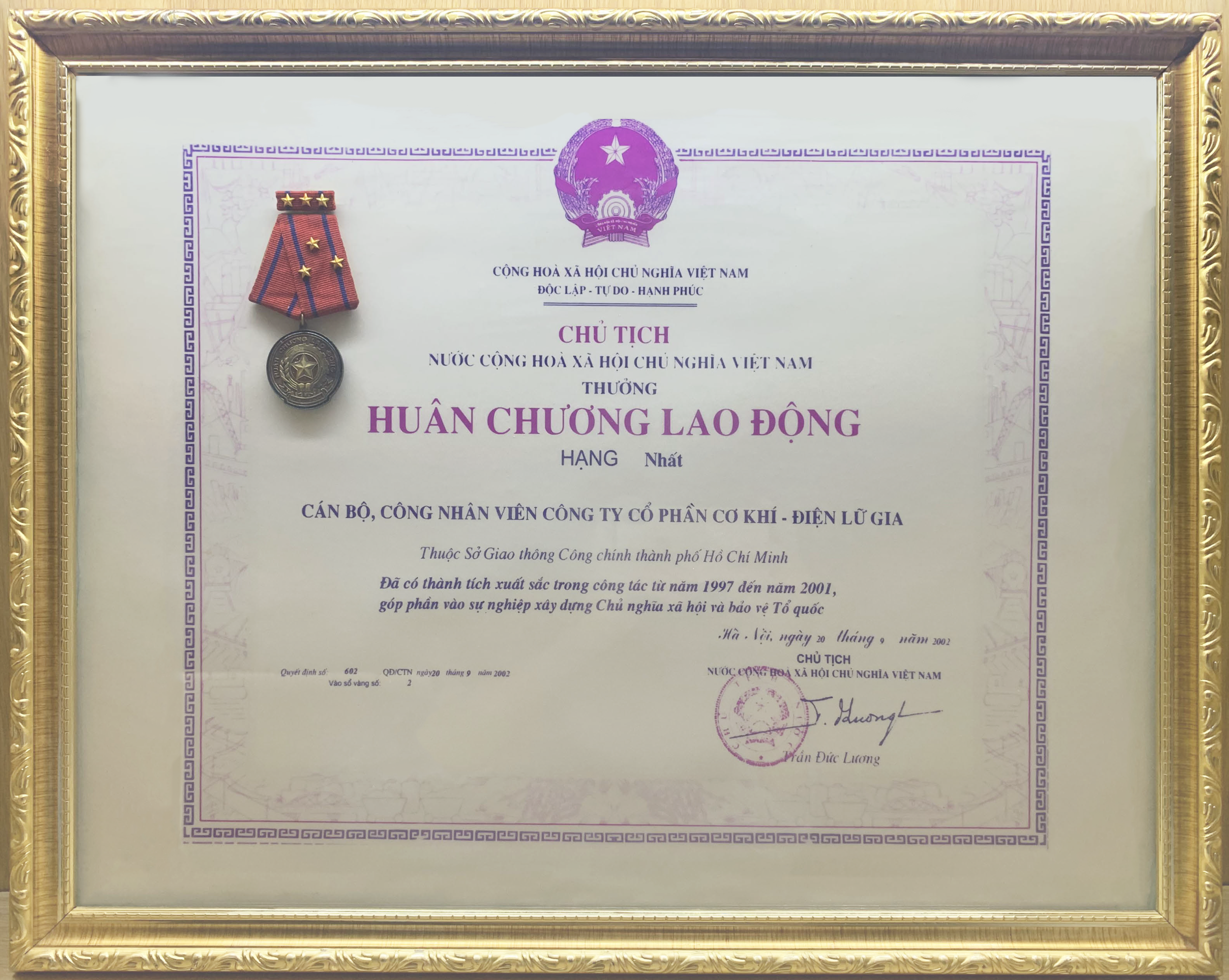 Huân chương Lao động hạng Nhất